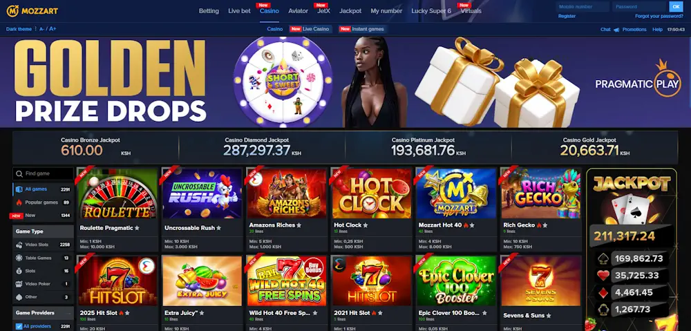 MozzartBet Casino Games Screenshot